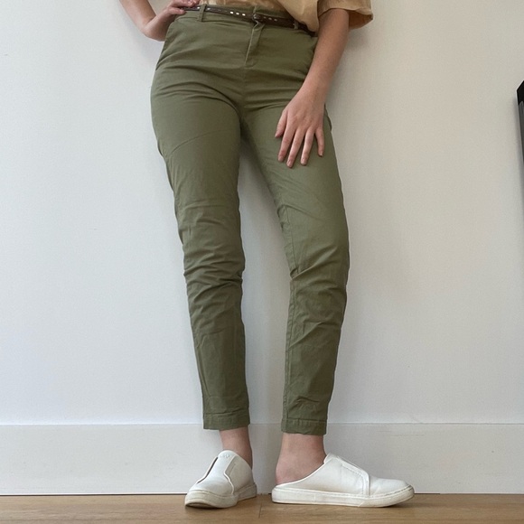 Scotch & Soda Green Regular Belted Chinos - 25 - Picture 5 of 16